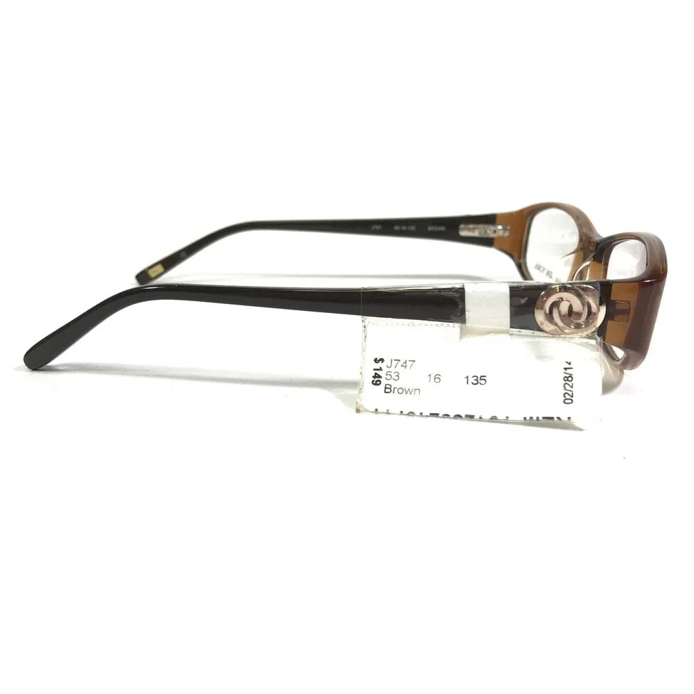 Jones New York Eyeglasses Frames J747 BROWN Rectangular Full Rim 53-16-135